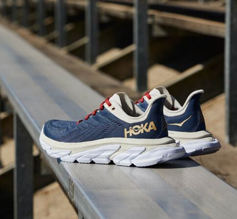 Hoka One One Tenisky Damske Modre/Biele - Clifton Edge - 15942-KGZV